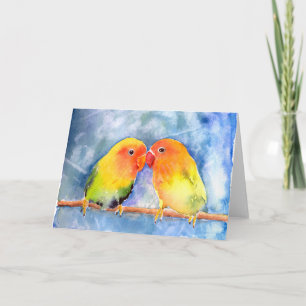 Lovey Dovey Lovebird Notecards Kaart