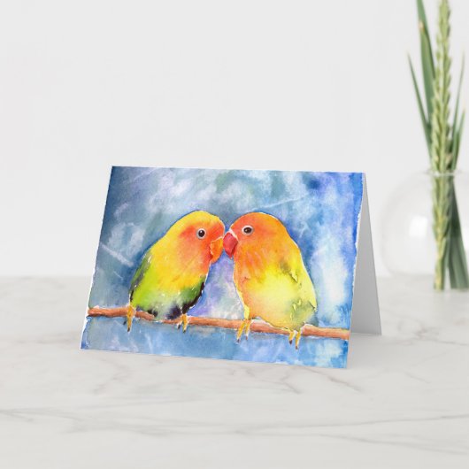 Lovey Dovey Lovebirds Cartes pour notes (Devant)