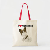 Lovey Papillon-hond Ik hou van mijn papillon-geper Tote Bag (Voorkant)