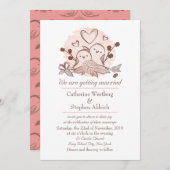 Lovier Rose Et Faire-part de mariage Brown (Devant / Derrière)