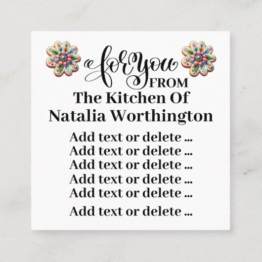 Lovin' From the Oven Carte de visite version (Dos)