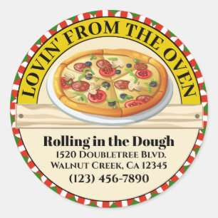 Lovin' From The Oven Pizza aangekondigd Ronde Sticker