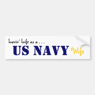 Lovin' Life NAVY stencil Bumpersticker