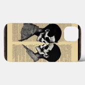 Loving Black: Two Skulls in profiel iPhone Case (Achterkant (horizontaal))