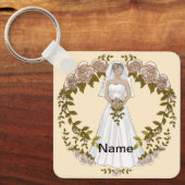 Loving Bride aangepaste bruiloft sleutelhanger (Voorkant)