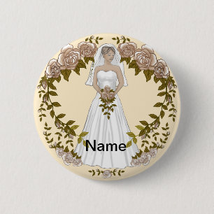 Loving Bride Wedding pin knop Ronde Button 5,7 Cm