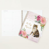 Loving Cat Illustration Flowers Journal quotidien  (Devant avec enveloppe)