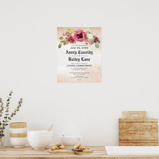 Loving Commitment & Wedding Certificate Poster (Keuken)