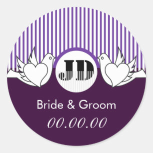 Loving Doves Trouwstickers Ronde Sticker