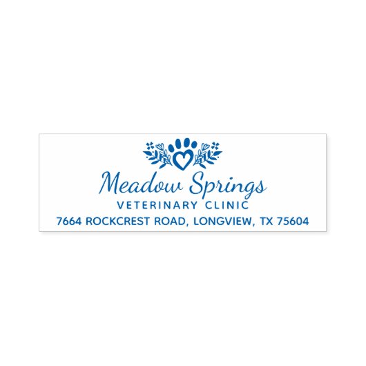 Loving Floral & Foliage Pet Paw Company Zelfinktende Stempel (Design)