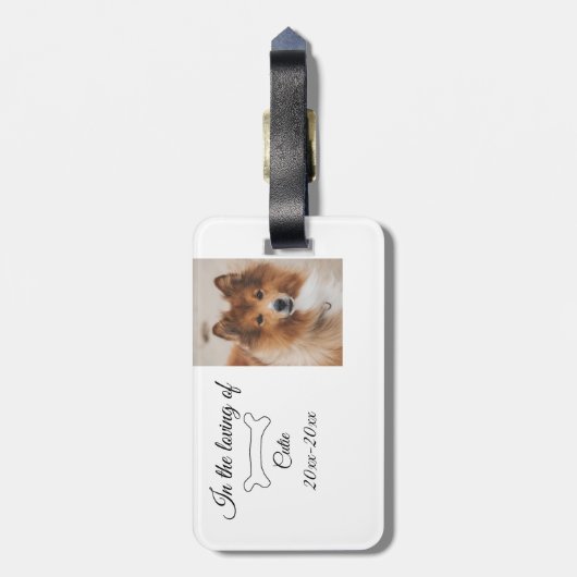 Loving Memorial Keepsake Funeral Voeg huisdier naa Bagagelabel (Achterkant verticaal)