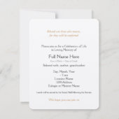 Loving Memory  Roos 3 Begrafenisaankondiging Kaart (Achterkant)