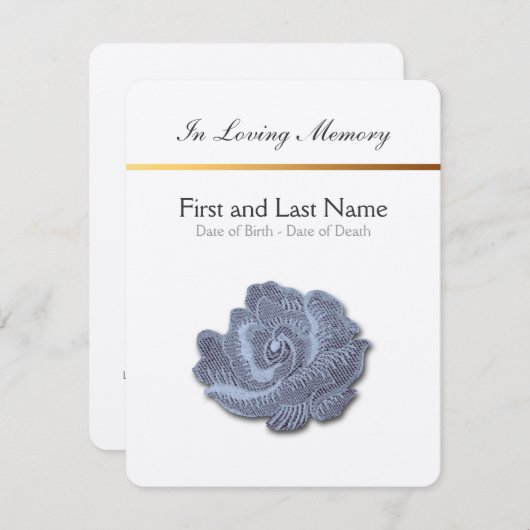 Loving Memory Roos 3 Begrafenisaankondiging Kaart (Voorkant / Achterkant)