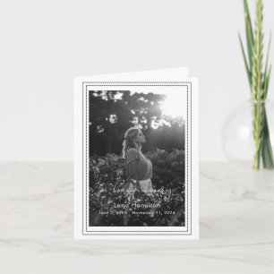 Loving Memory Script Photo Memorial Kaart