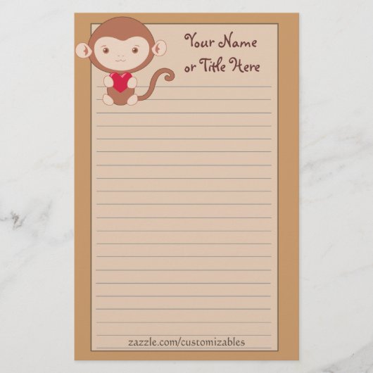 Loving Monkey Briefpapier (Voorkant)