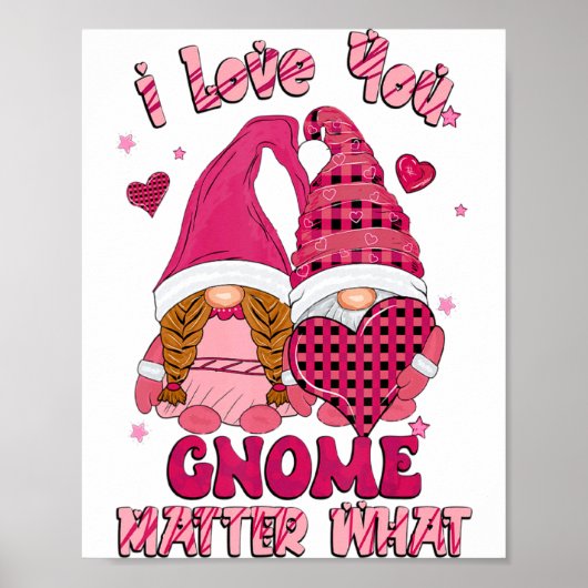 Loving You Gnome What Buffalo Plaid Valenti Poster (Voorkant)