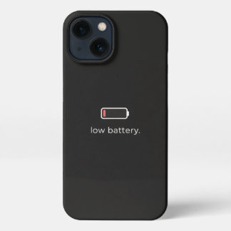Low Battery Minimal Aesthetic iPhone Hoesje | Dark iPhone 13 Hoesje