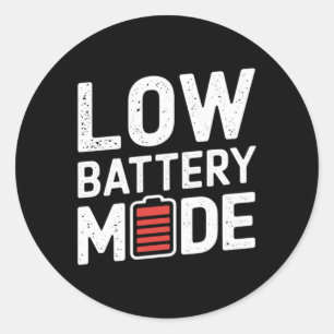 Low Battery Mode-Sticker Ronde Sticker