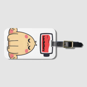 Low Battery Mood – Grappige Comic Doodle Bagagelabel