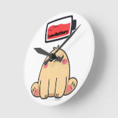 Low Battery Mood – Grappige Comic Doodle Ronde Klok (Hoek)