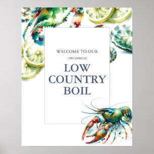 Low Country Boil Kleurrijk Welkomstbord Poster