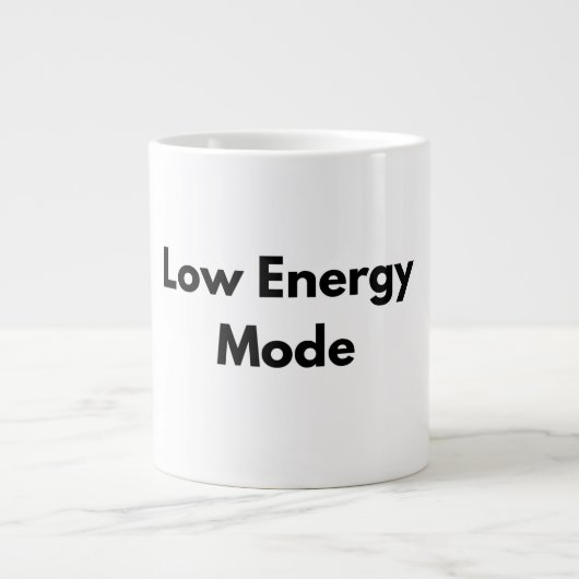 Low Energy Mode Minimal Typography Mug Extra Grote Beker (Voorkant)