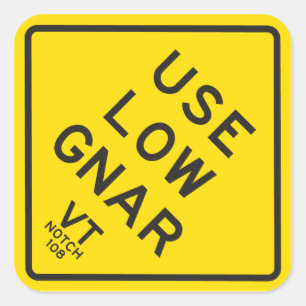 "Low Gnar"-sticker gebruiken Vierkante Sticker