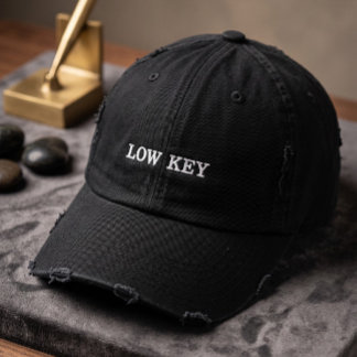 Low Key Vintage Gedistingeerde Zwarte Honkbalpet | Geborduurde Pet