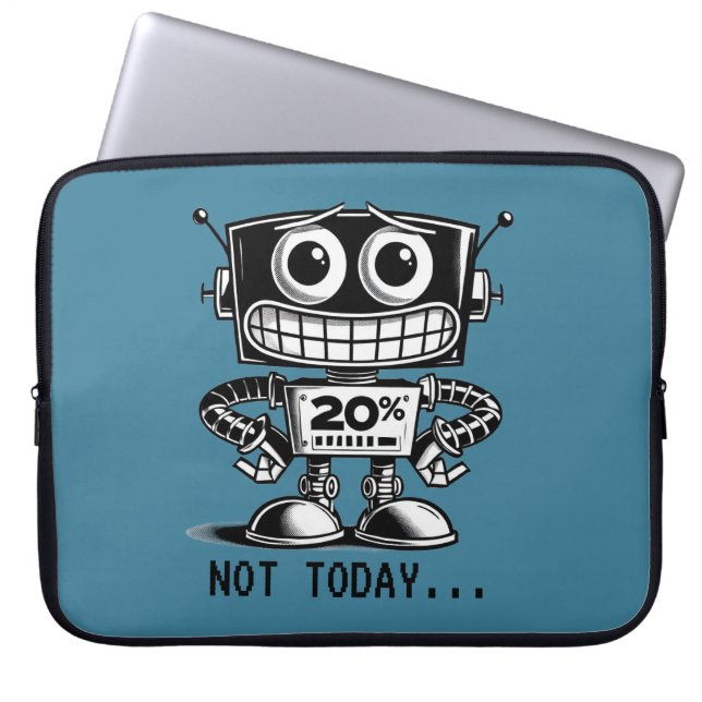 Low Power Robot – niet vandaag... Laptop Sleeve (Voorkant)