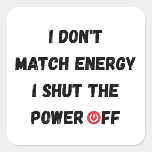 Low Social Battery Vierkante Sticker (Voorkant)