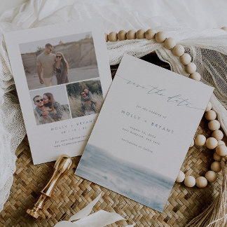 Low Tide Coastal Photo Wedding Save The Date