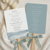 Low Tide Coastal Watercolor Wedding Program Handwaaier