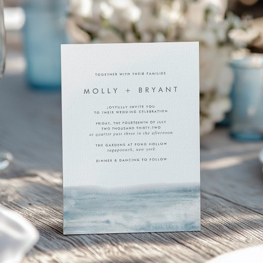 Low Tide Coastal Waterverf Wedding Kaart