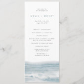 Low Tide Coastal Waterverf Wedding Programma (Voorkant)