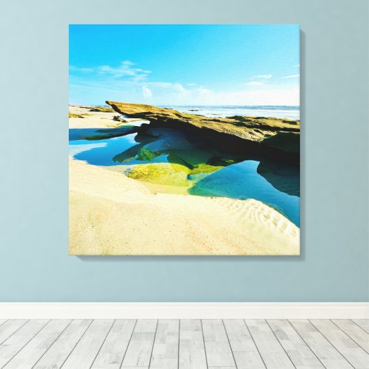 Low tide rocky ocean floor Canvas  (Insitu (Houten vloer))