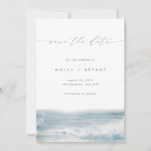 Low Tide Script Kustbruiloft Save The Date (Voorkant)