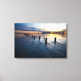 Low Tide Sunset - Mississippi Golfkust Canvas Afdruk