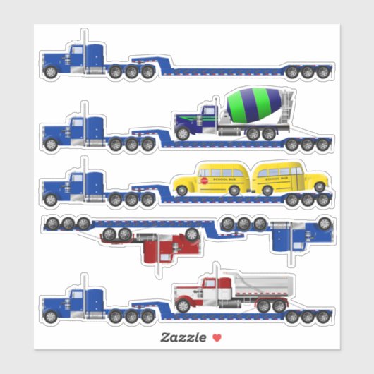 Lowboy Aanhangwagen Big Rig Stickers (Vel)