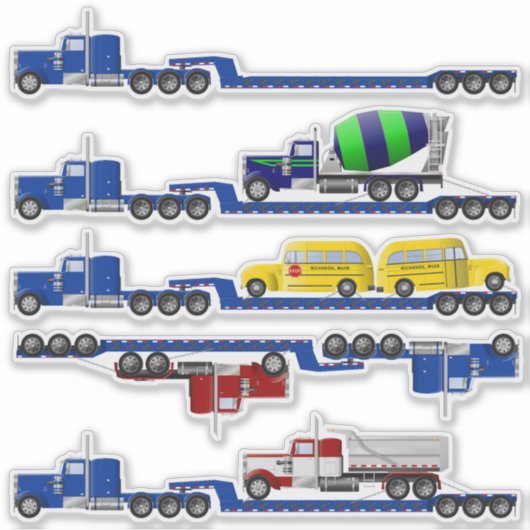 Lowboy Trailer Big Rig Stickers (Voorkant)