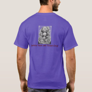 Lowbrow gezichten en bloemen ontwerp t-shirt