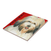 Lowchen Color Block Tegeltje (Zijkant)