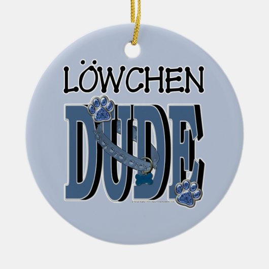 Lowchen DUDE Keramisch Ornament (Voorkant)
