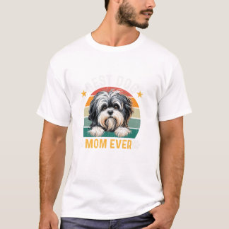Lowchen Hond Mama Ooit Retro T-shirt