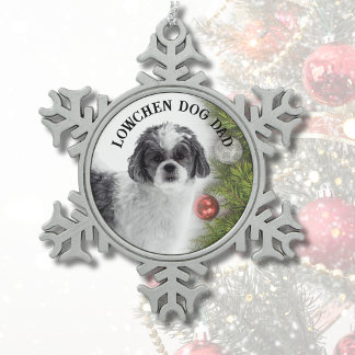 Lowchen Hond Vader Tin Sneeuwvlok Ornament