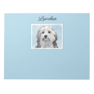 Lowchen Painting - Kute Original Dog Art-laptop Notitieblok