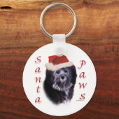 Lowchen Santa Paws Sleutelhanger (Achterkant)