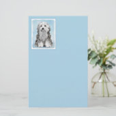 Lowchen schilderen - Kute Original Dog Art Briefpapier (Staand voorkant)