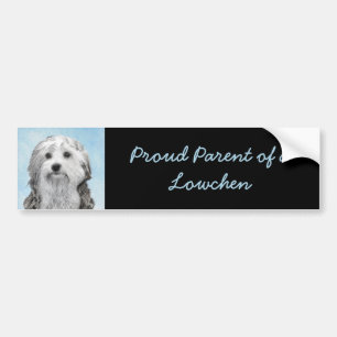 Lowchen schilderen - Kute Original Dog Art Bumpersticker