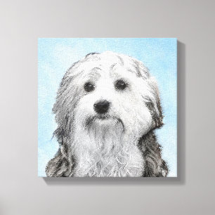 Lowchen schilderen - Kute Original Dog Art Canvas Afdruk