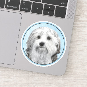 Lowchen schilderen - Kute Original Dog Art Sticker
